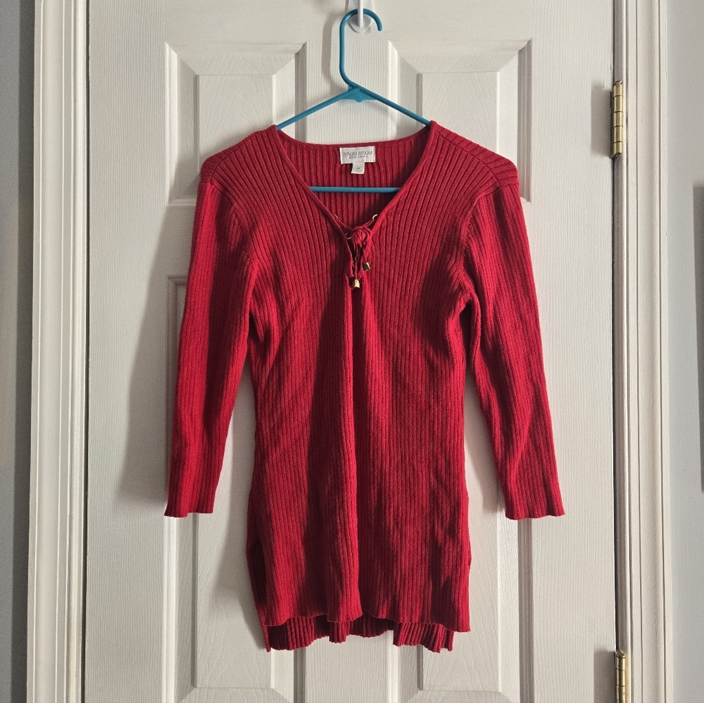 Medium Bisou Bisou Red Long Sleeve Top